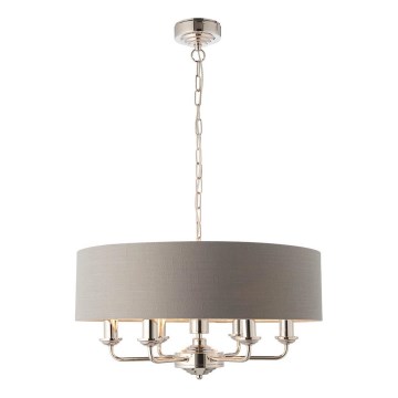 Endon 94373 - Пендел HIGHCLERE 6xE14/40W/230V сив/лъскав хром Ø 35 cm