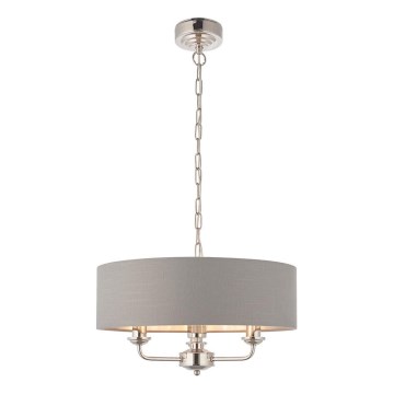 Endon 94377 - Пендел HIGHCLERE 3xE14/40W/230V сив/лъскав хром