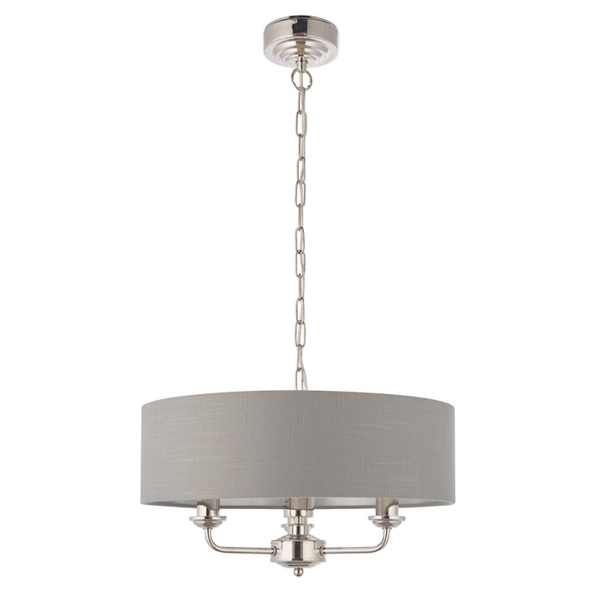 Endon 94377 - Пендел HIGHCLERE 3xE14/40W/230V сив/лъскав хром