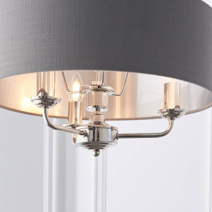 Endon 94377 - Пендел HIGHCLERE 3xE14/40W/230V сив/лъскав хром