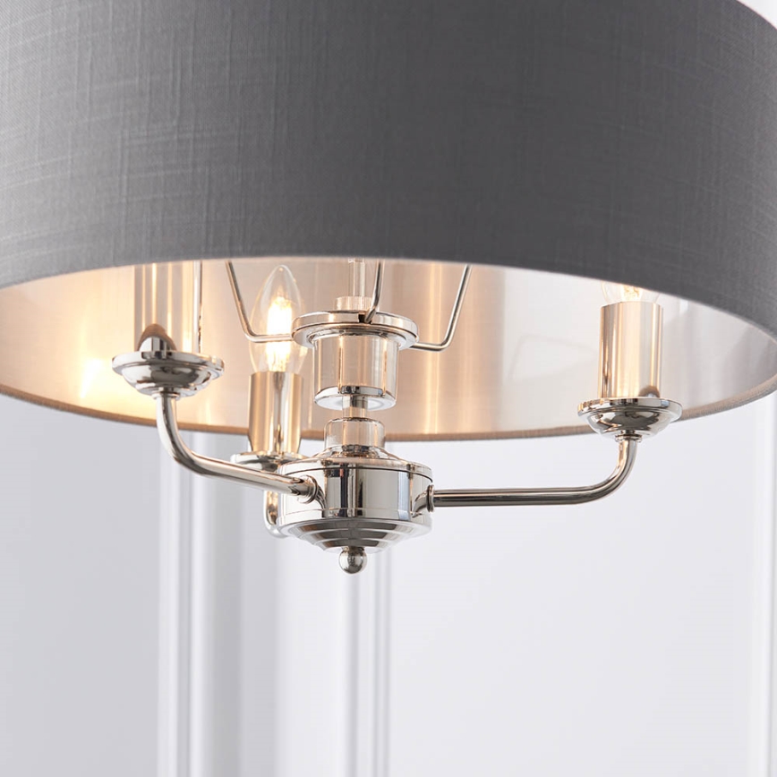 Endon 94377 - Пендел HIGHCLERE 3xE14/40W/230V сив/лъскав хром