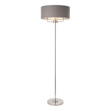 Endon 94378 - Лампион HIGHCLERE 1xE14/40W/230V сив/лъскав хром Ø 47 cm