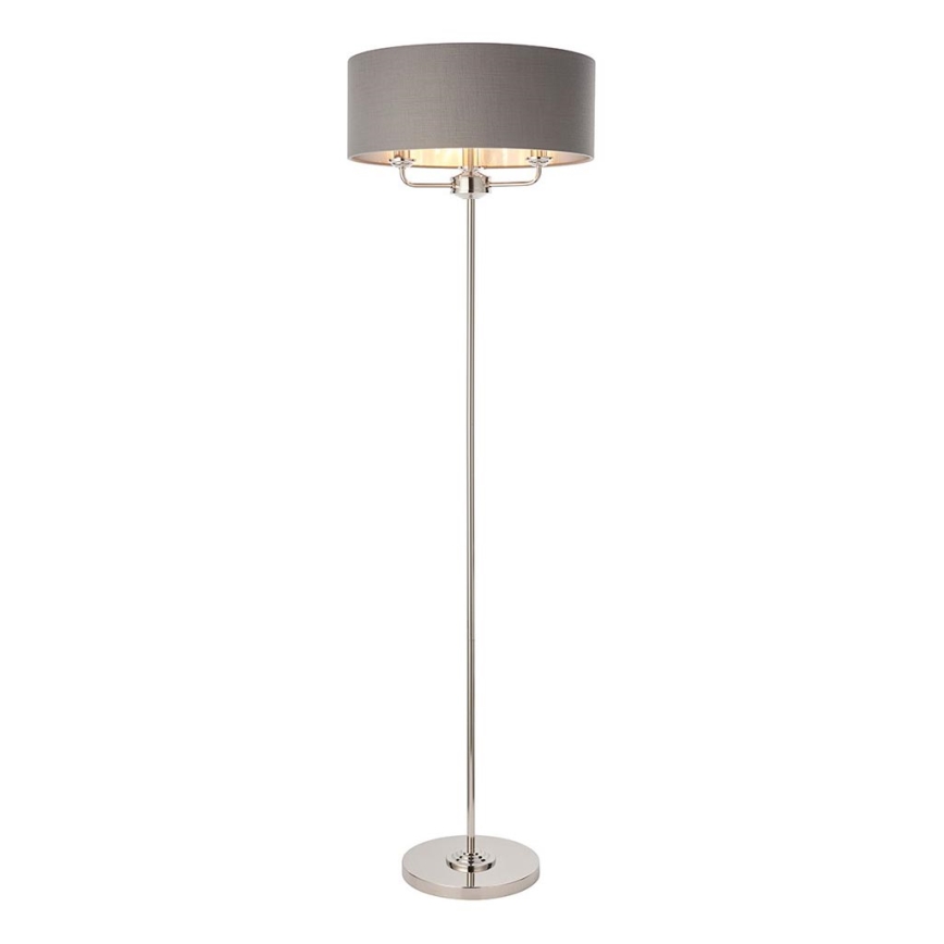Endon 94378 - Лампион HIGHCLERE 1xE14/40W/230V сив/лъскав хром Ø 47 cm