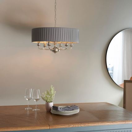 Endon 94397 - Пендел HIGHCLERE 6xE14/40W/230V сив/лъскав хром Ø 35 cm