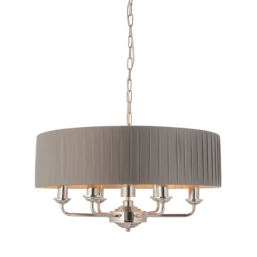 Endon 94397 - Пендел HIGHCLERE 6xE14/40W/230V сив/лъскав хром Ø 35 cm
