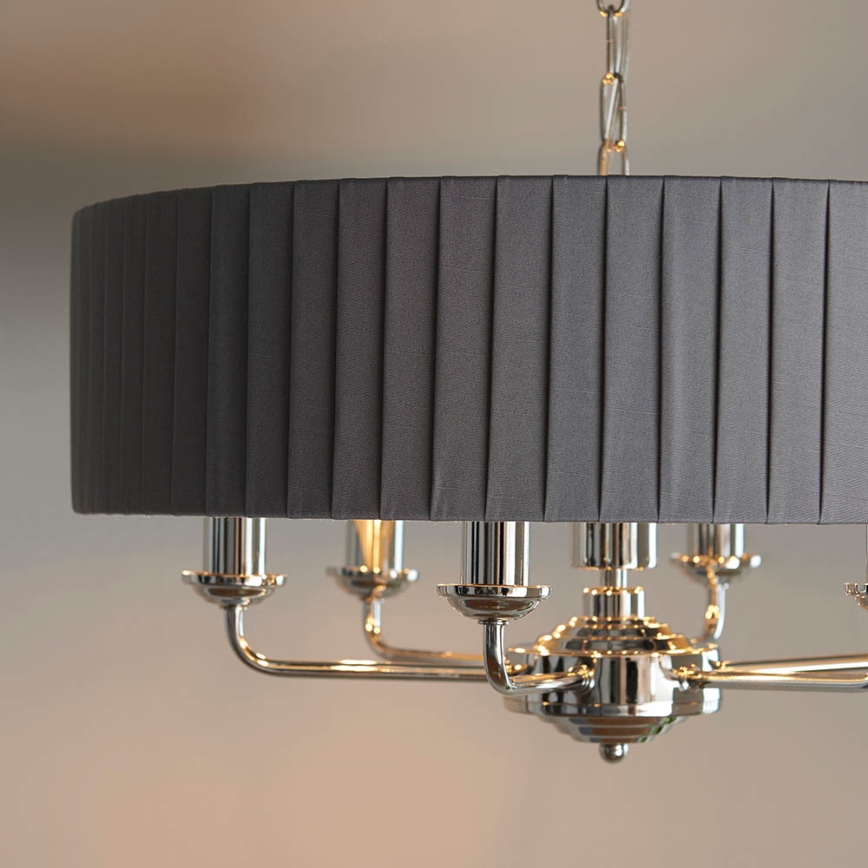 Endon 94397 - Пендел HIGHCLERE 6xE14/40W/230V сив/лъскав хром Ø 35 cm