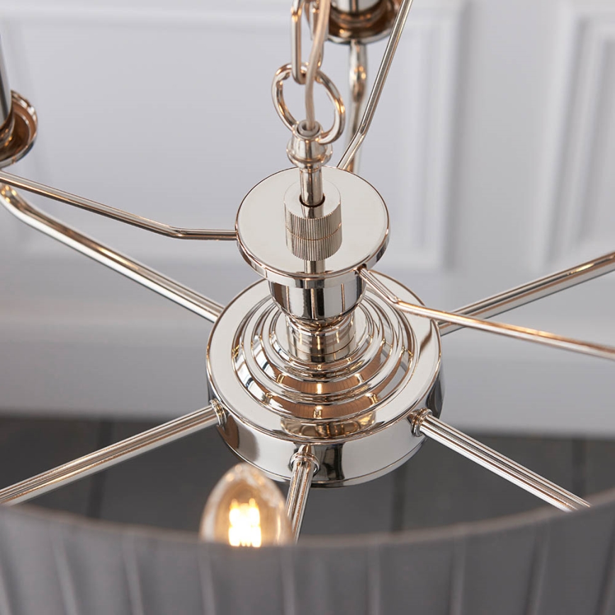 Endon 94397 - Пендел HIGHCLERE 6xE14/40W/230V сив/лъскав хром Ø 35 cm