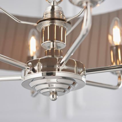 Endon 94397 - Пендел HIGHCLERE 6xE14/40W/230V сив/лъскав хром Ø 35 cm