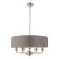 Endon 94397 - Пендел HIGHCLERE 6xE14/40W/230V сив/лъскав хром Ø 35 cm