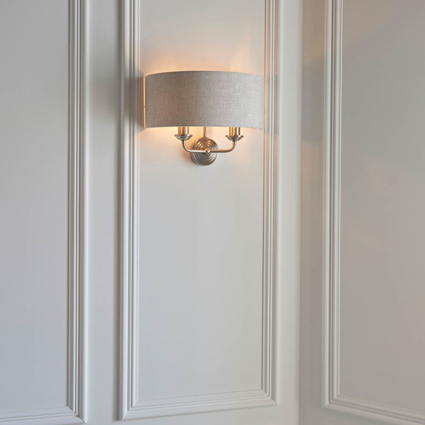 Endon 94403 - Аплик HIGHCLERE 2xE14/40W/230V сив/матов хром