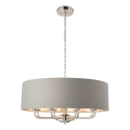 Endon 94415 - Пендел HIGHCLERE 8xE14/40W/230V сив/лъскав хром Ø 70 cm