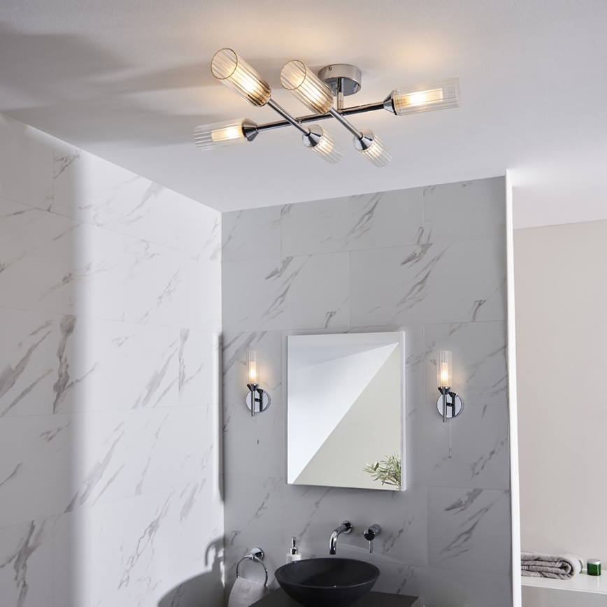 Endon 95045 - Полилей за повърхностен монтаж в баня NATORI 6xG9/3W/230V IP44 лъскав хром