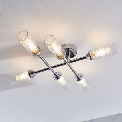 Endon 95045 - Полилей за повърхностен монтаж в баня NATORI 6xG9/3W/230V IP44 лъскав хром