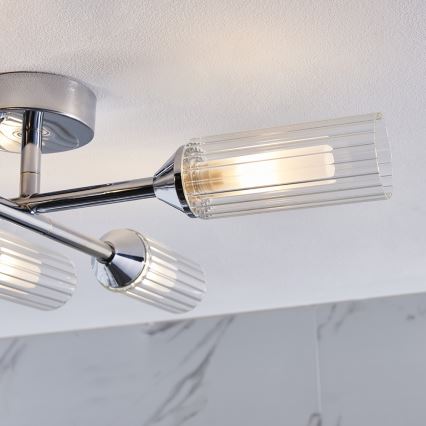 Endon 95045 - Полилей за повърхностен монтаж в баня NATORI 6xG9/3W/230V IP44 лъскав хром