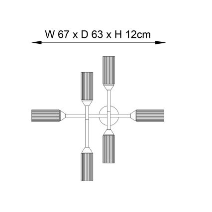 Endon 95045 - Полилей за повърхностен монтаж в баня NATORI 6xG9/3W/230V IP44 лъскав хром
