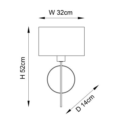 Endon 95210 - Стенна лампа 1xE27/10W/230V сива/месинг