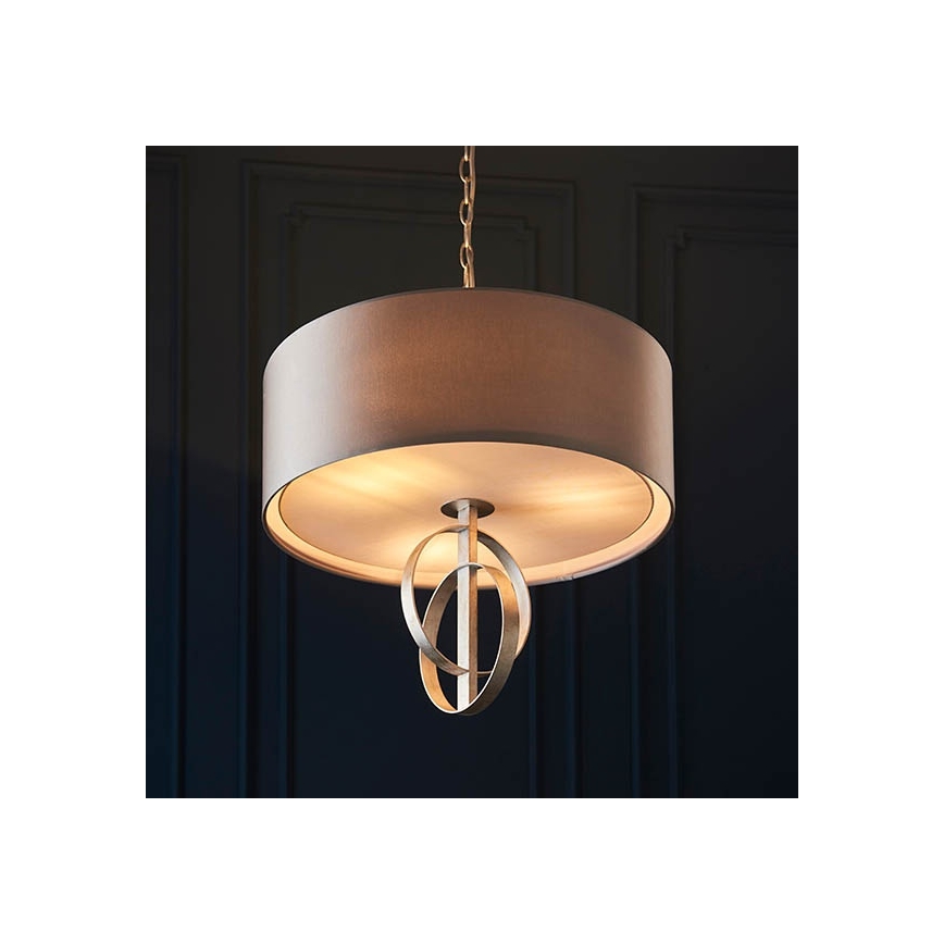 Endon 95215 - Полилей с верига 5xE27/10W/230V Ø 70 см сив