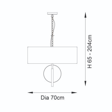 Endon 95215 - Полилей с верига 5xE27/10W/230V Ø 70 см сив