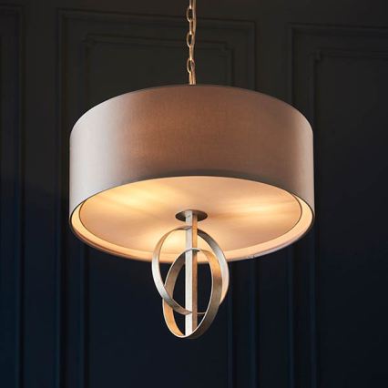 Endon 95216 - Полилей на верига 3xE27/10W/230V Ø 60 cm сив