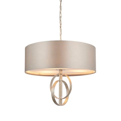 Endon 95216 - Полилей на верига 3xE27/10W/230V Ø 60 cm сив