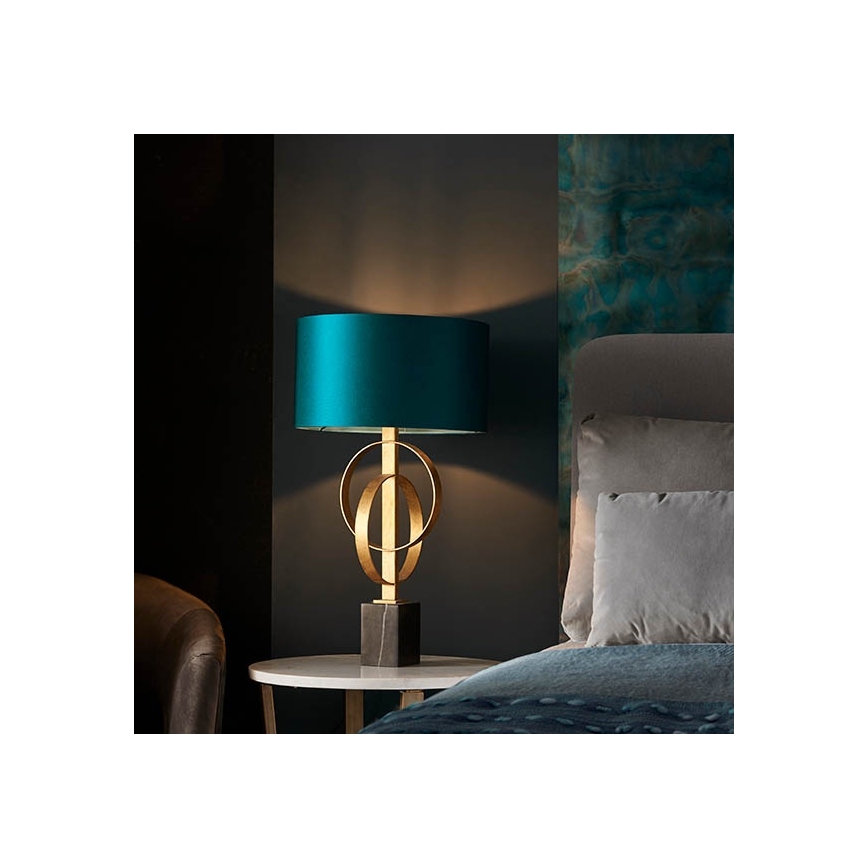 Endon 95221 - Настолна лампа 1xE27/10W/230V синя/месингова/черна