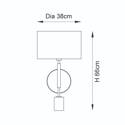 Endon 95221 - Настолна лампа 1xE27/10W/230V синя/месингова/черна