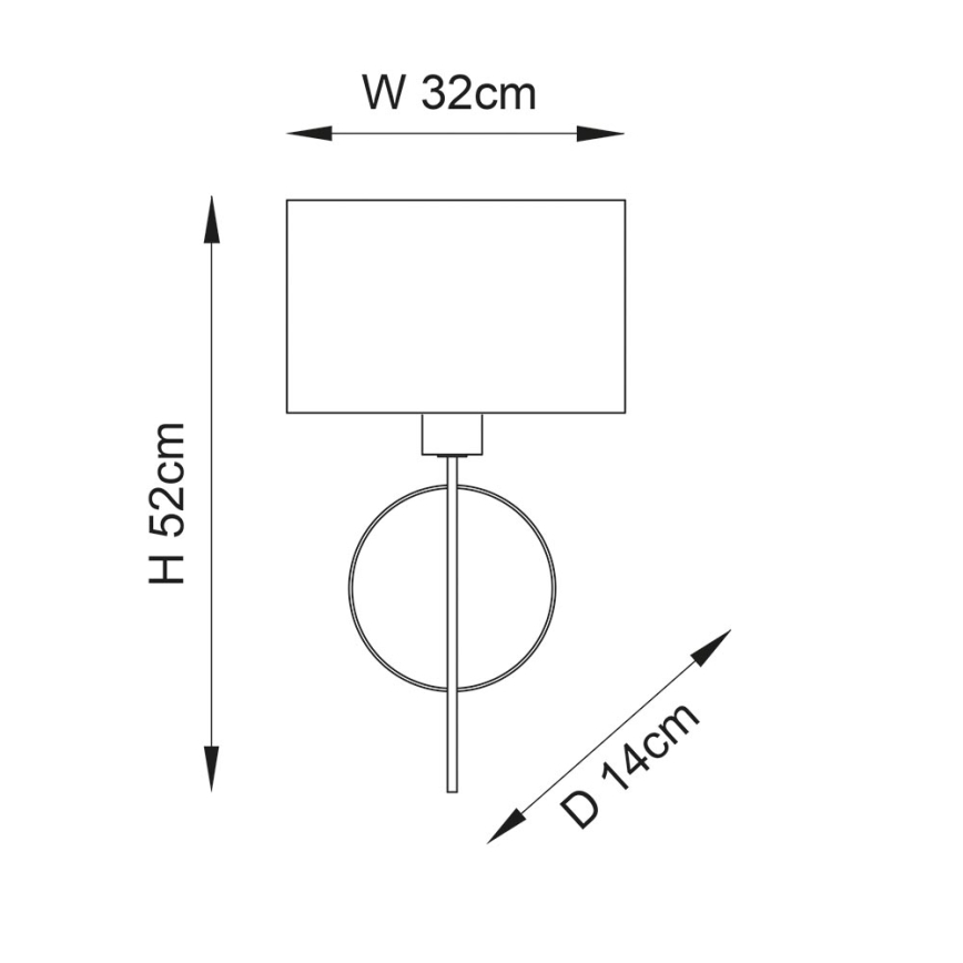 Endon 95222 - Стенна лампа 1xE27/10W/230V синя/сива