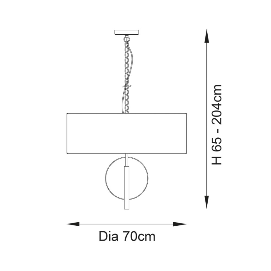 Endon 95223 - Полилей на верига 5xE27/10W/230V Ø 70 cm син/сив