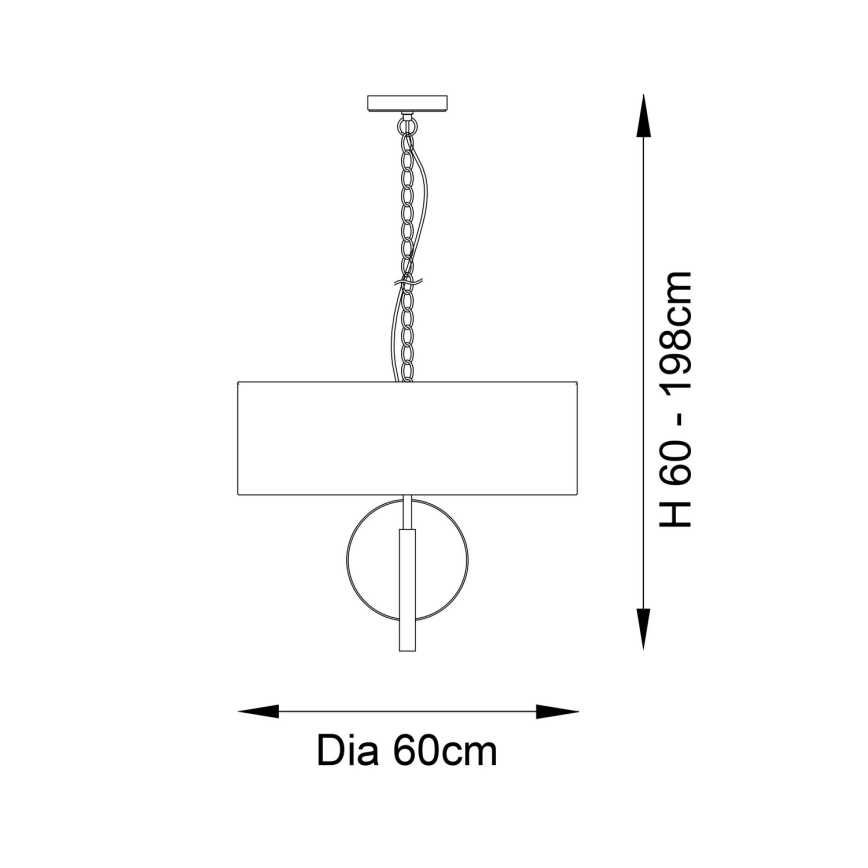Endon 95224 - Полилей на верига 3xE27/10W/230V pr. 60 cm син/сив
