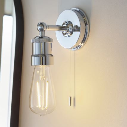 Endon 95505 - Стенно осветително тяло за баня MILLER 1xE27/6W/230V IP44 гланцов хром