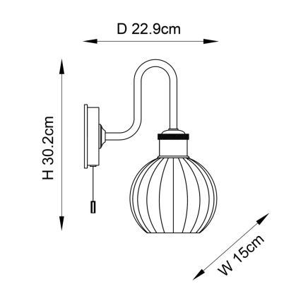 Endon 95507 - Аплик за баня KENDALL 1xE27/10W/230V IP44 месинг