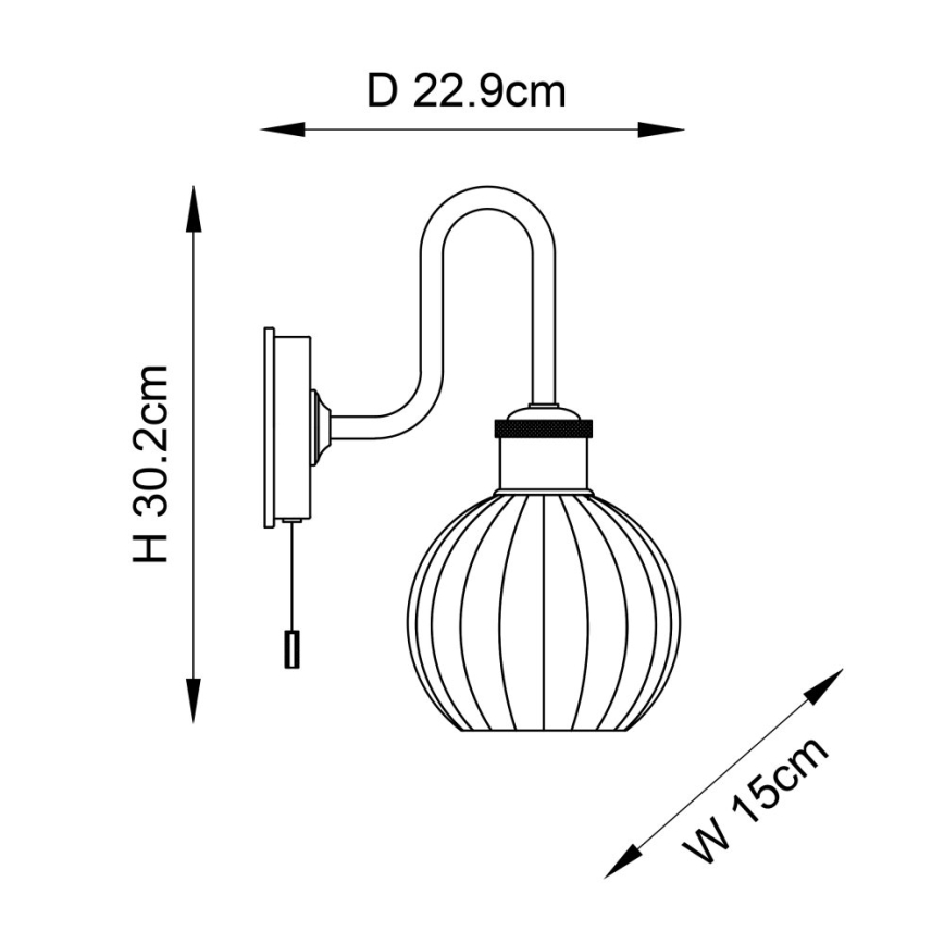 Endon 95507 - Аплик за баня KENDALL 1xE27/10W/230V IP44 месинг