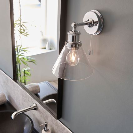 Endon 95513- Стенно точково осветително тяло за баня TOULON 1xE27/10W/230V IP44 гланцов хром