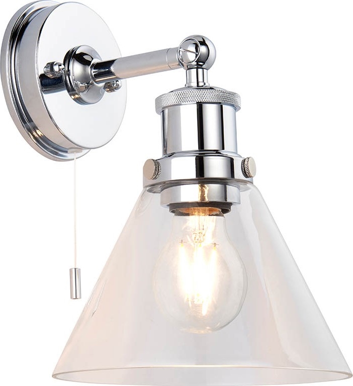 Endon 95513- Стенно точково осветително тяло за баня TOULON 1xE27/10W/230V IP44 гланцов хром