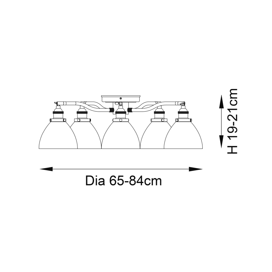 Endon 97248 - Точково осветително тяло HANSEN 5xE14/7W/230V месинг