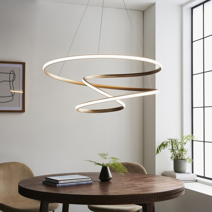Endon 97639 - Димируем LED полилей на кабел TWIRL LED/88W/230V 3000K златист