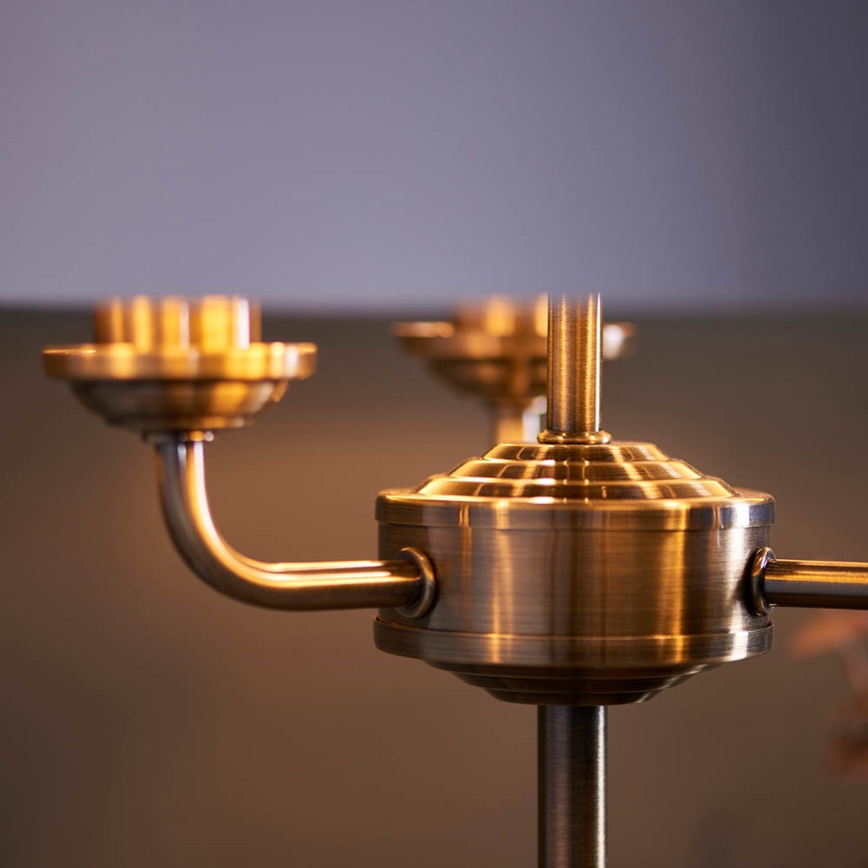 Endon 98932 - Настолна лампа HIGHCLERE 3xE14/18W/230V бяла/месинг Ø 32 см