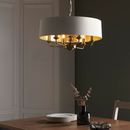 Endon 98933 - Пендел HIGHCLERE 6xE14/40W/230V бял/месинг