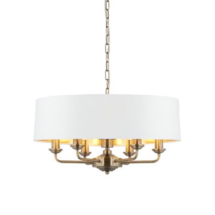 Endon 98933 - Пендел HIGHCLERE 6xE14/40W/230V бял/месинг