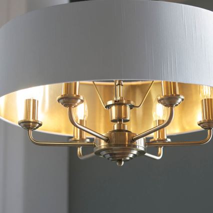 Endon 98933 - Пендел HIGHCLERE 6xE14/40W/230V бял/месинг