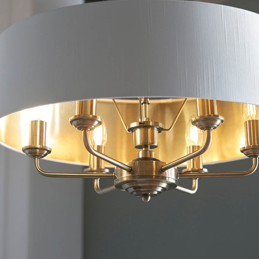 Endon 98933 - Пендел HIGHCLERE 6xE14/40W/230V бял/месинг