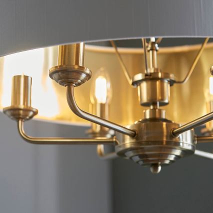 Endon 98933 - Пендел HIGHCLERE 6xE14/40W/230V бял/месинг