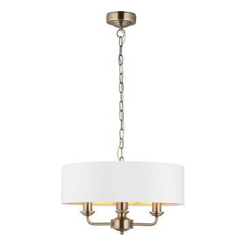 Endon 98934 - Пендел HIGHCLERE 3xE14/40W/230V бял/месинг