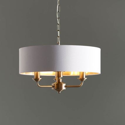 Endon 98934 - Пендел HIGHCLERE 3xE14/40W/230V бял/месинг