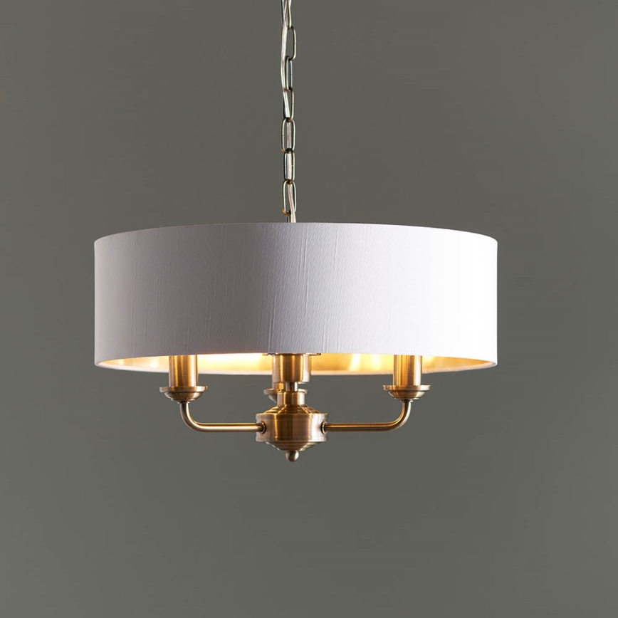 Endon 98934 - Пендел HIGHCLERE 3xE14/40W/230V бял/месинг