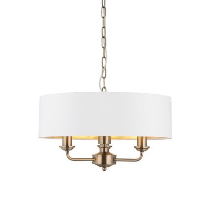 Endon 98934 - Пендел HIGHCLERE 3xE14/40W/230V бял/месинг