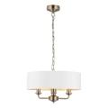 Endon 98934 - Пендел HIGHCLERE 3xE14/40W/230V бял/месинг Ø 45 cm