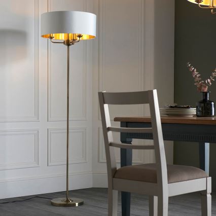 Endon 98935 - Лампион HIGHCLERE 3xE14/40W/230V бял/месинг Ø 47 cm