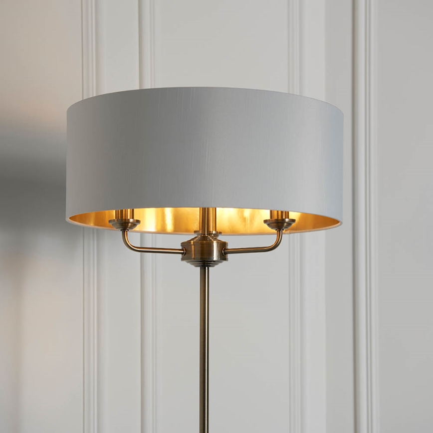 Endon 98935 - Лампион HIGHCLERE 3xE14/40W/230V бял/месинг Ø 47 cm