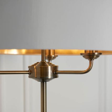 Endon 98935 - Лампион HIGHCLERE 3xE14/40W/230V бял/месинг Ø 47 cm